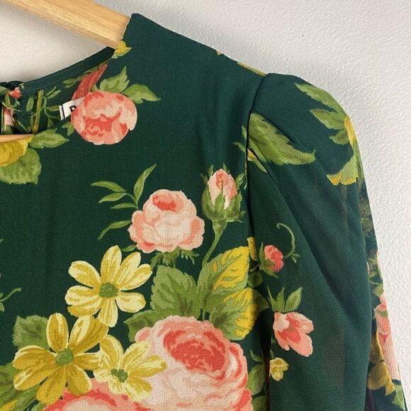 Reformation Bard Floral Mini Dress Size 4 - Picture 8 of 9